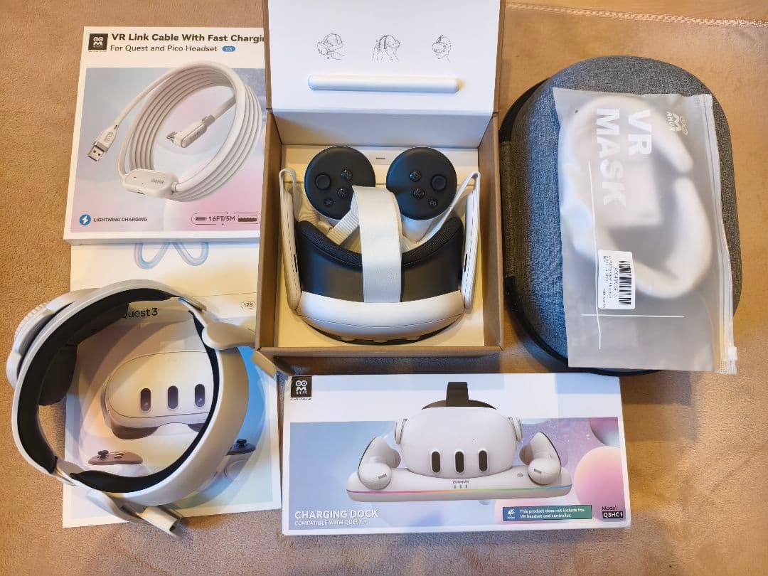  Quest 3 128GB セット Link線 充電ドック＋ケース付