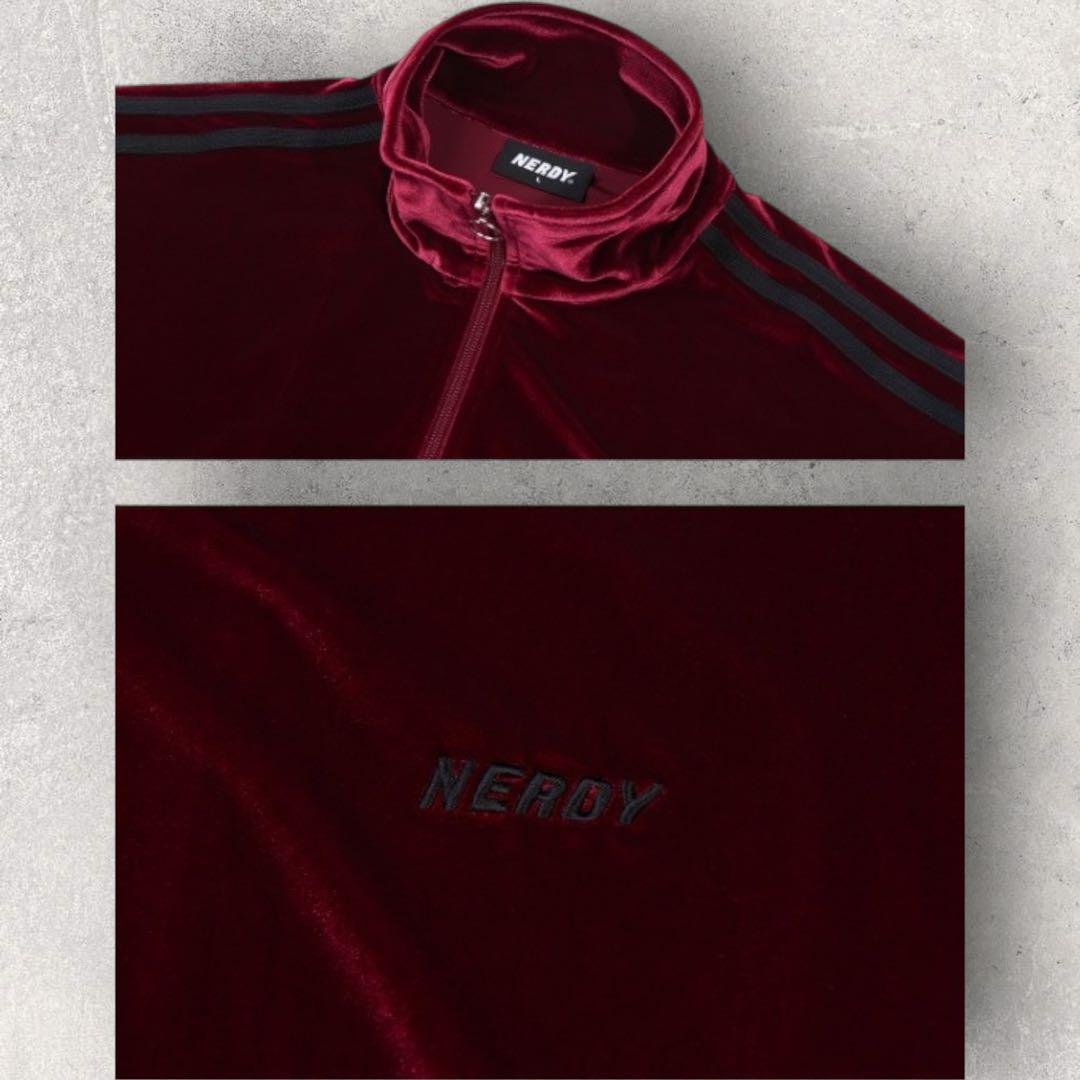 新品未使用 NERDY ノルディ ベロア セットアップ ワインレッド S