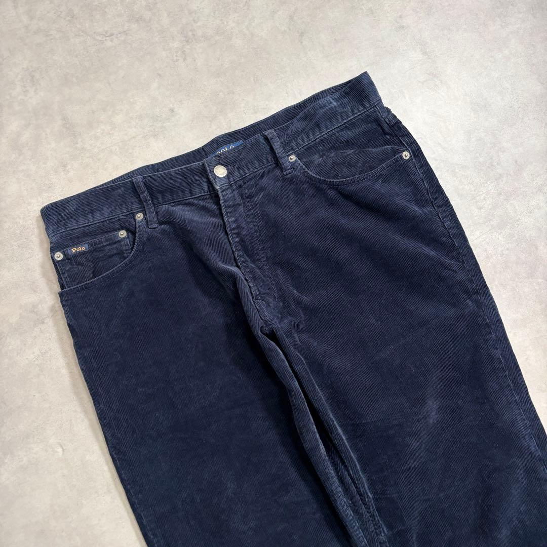古着 00s〜 ラルフローレン コーデュロイ パンツ ワイド ネイビー タロン