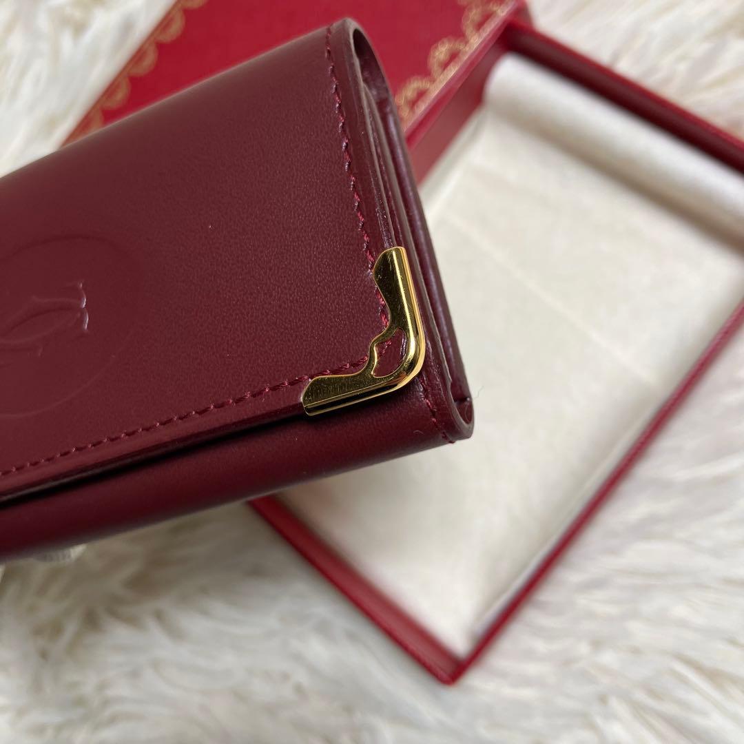 【未使用】 カルティエ キーケース マストライン ボルドー