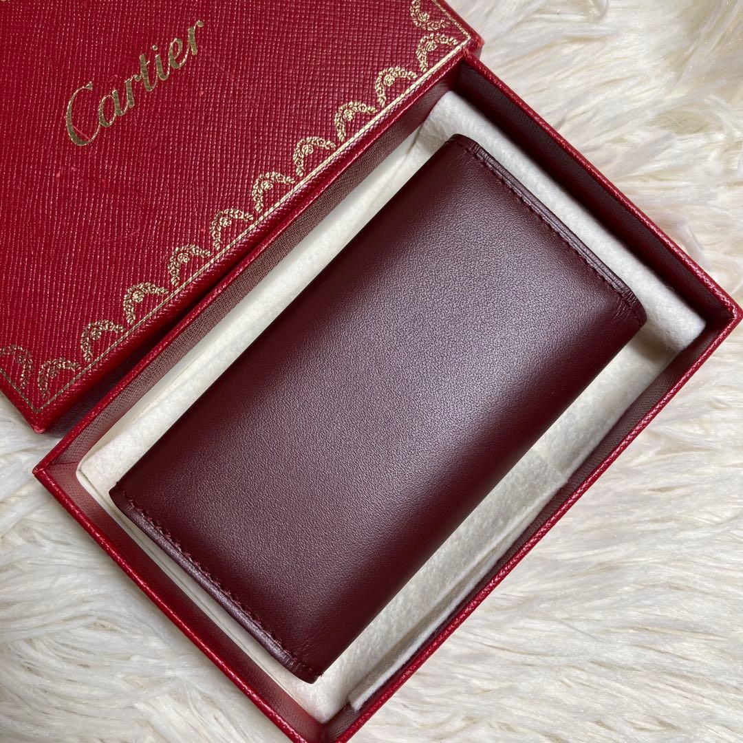 【未使用】 カルティエ キーケース マストライン ボルドー