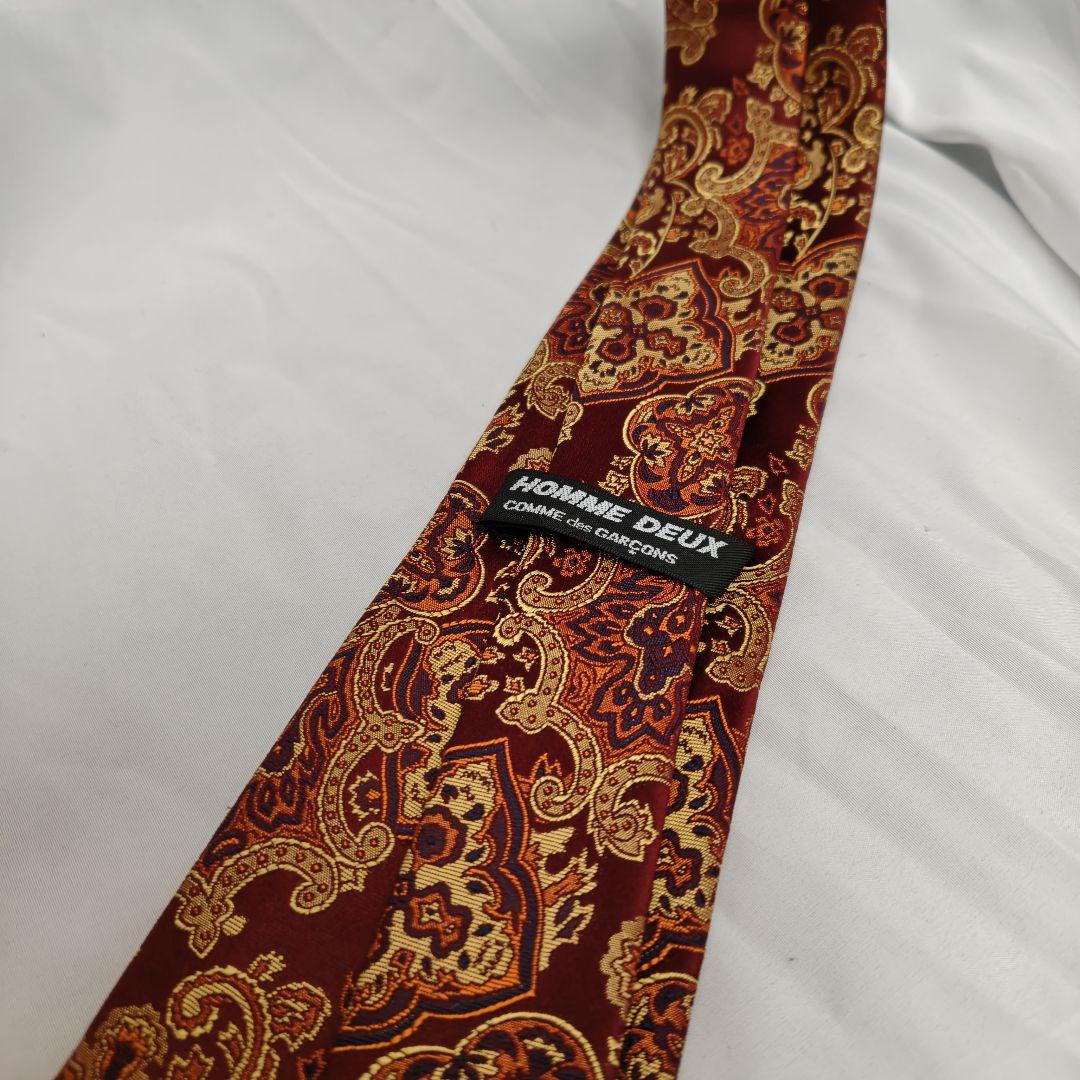 極美品 コムデギャルソンオムドゥ ネクタイ ペイズリー