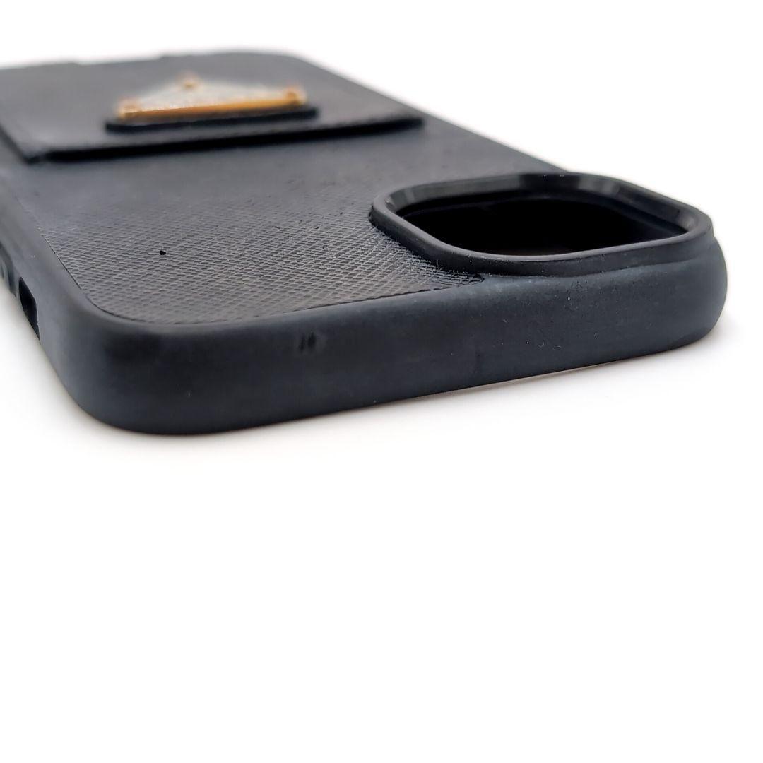 PRADA　プラダ　iPhone14PLUSケース　トライアングル　三角ロゴ　黒