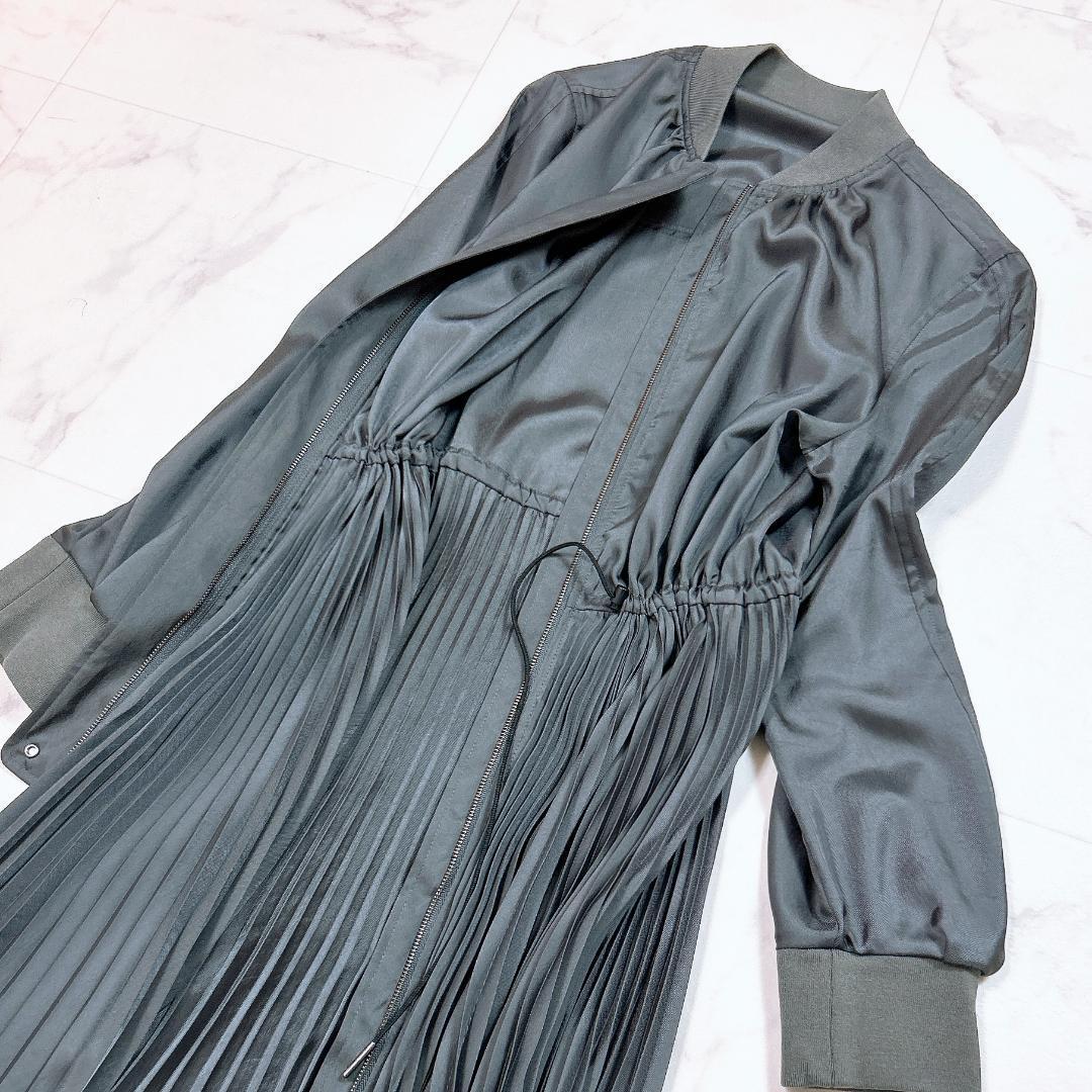 〇 DRESSLAVE MA-1 プリーツワンピース ロング ジップアップ 38