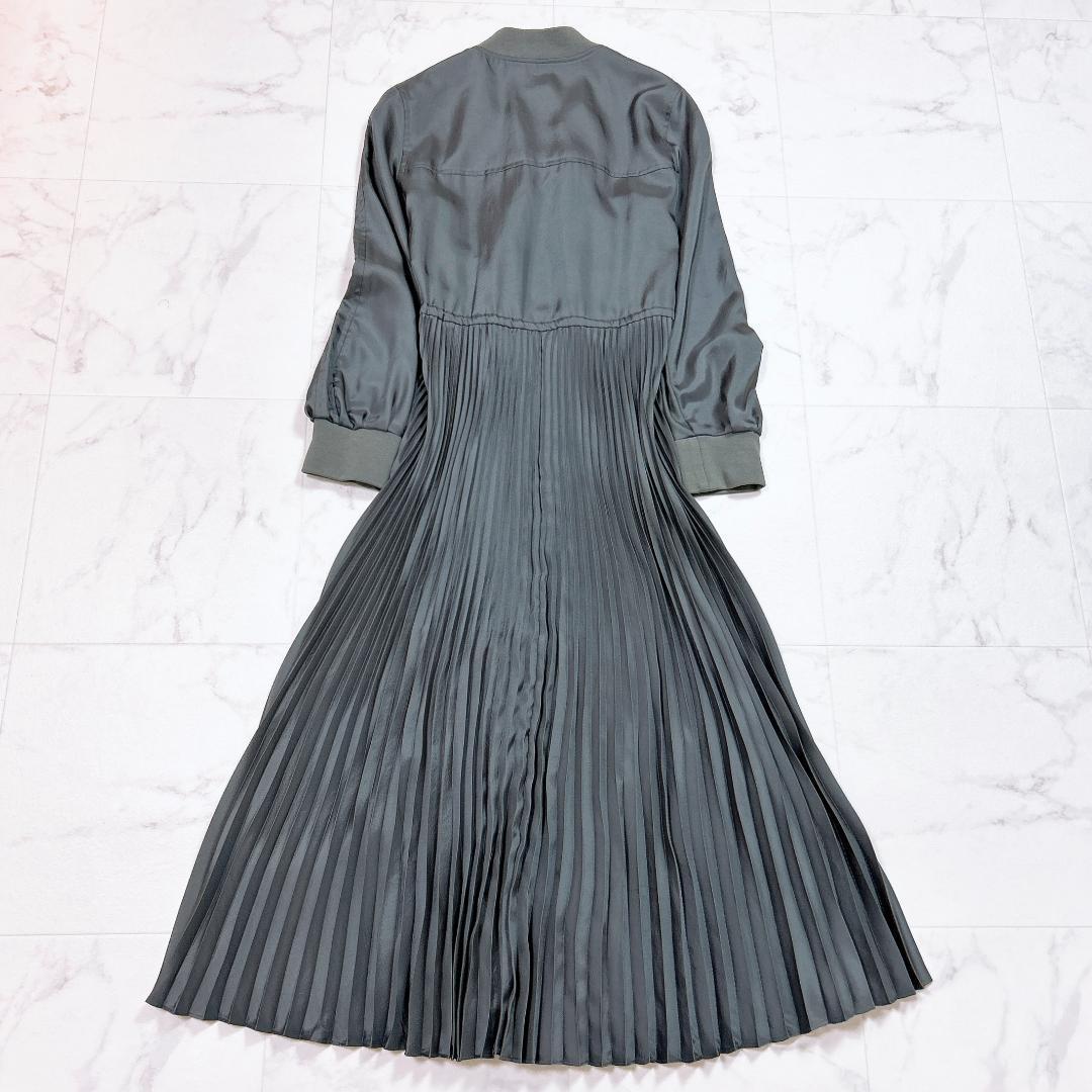 〇 DRESSLAVE MA-1 プリーツワンピース ロング ジップアップ 38