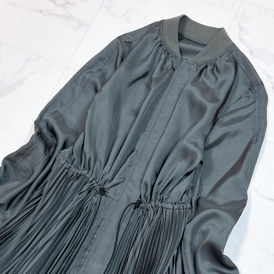 〇 DRESSLAVE MA-1 プリーツワンピース ロング ジップアップ 38