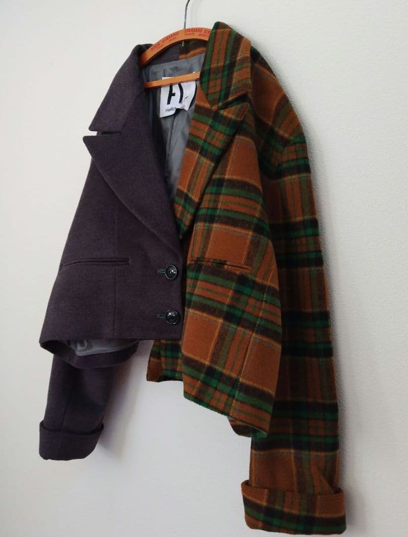 ヘリンドットサイ バイカラー アシンメトリー ジャケット※新品※