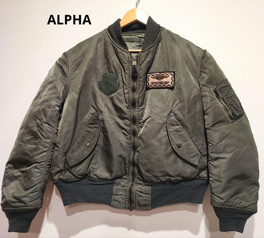 さ*こ様 ALPHA MA-1 フライトジャケット メンズ カーキ ワッペン付
