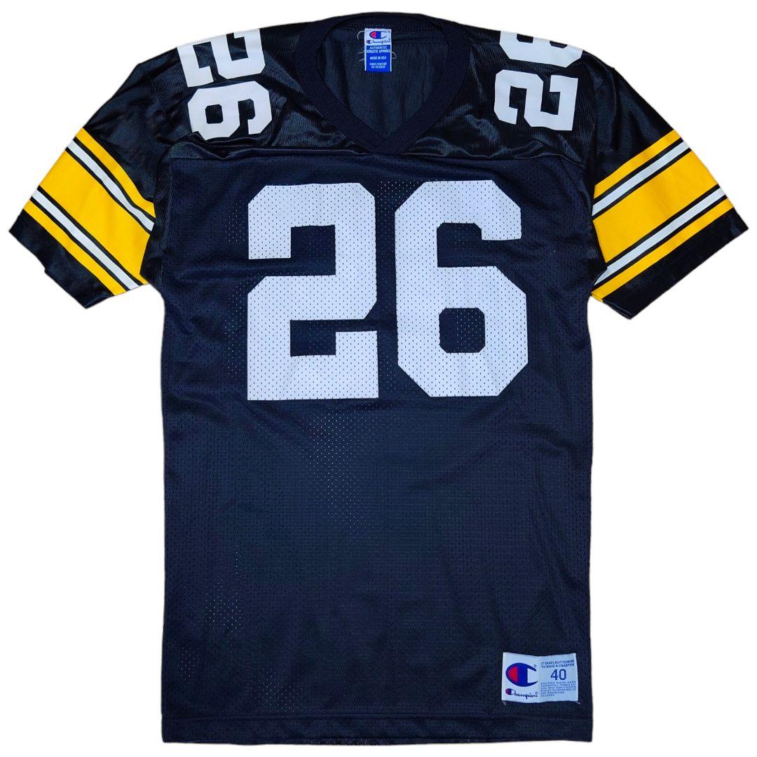 USA製 90sChampion両方ビッグプリントナンバリングフットボールシャツ