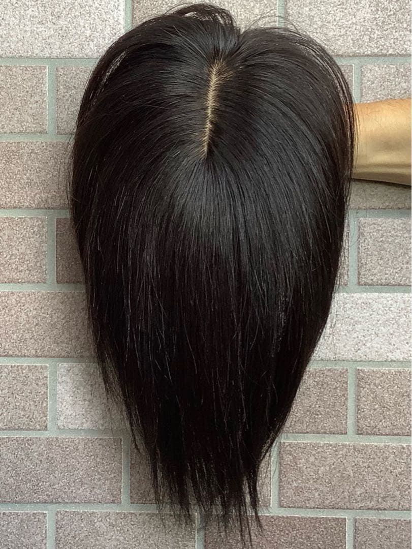 人毛100%￼総手植 医療用部分ウィッグ￼ヘアピース ダークブラウン ブラック￼