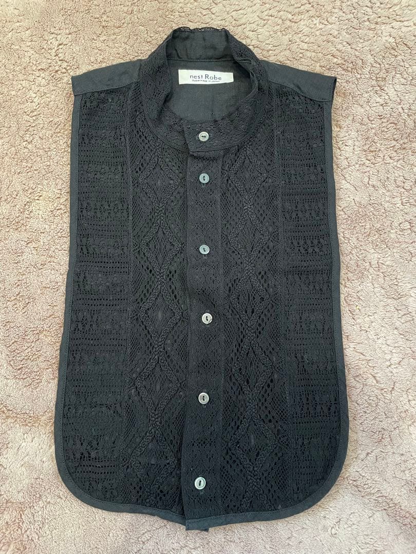 ★美品★ネストローブ レースタッカー付プルオーバーリネンチュニック