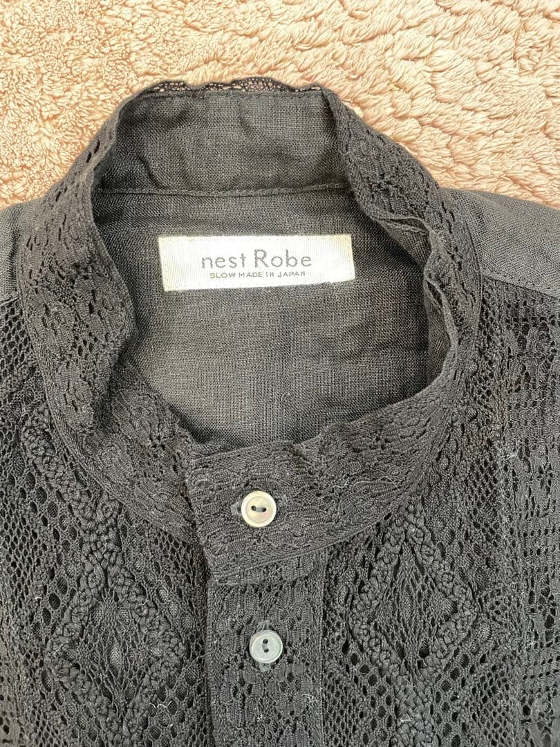 ★美品★ネストローブ レースタッカー付プルオーバーリネンチュニック