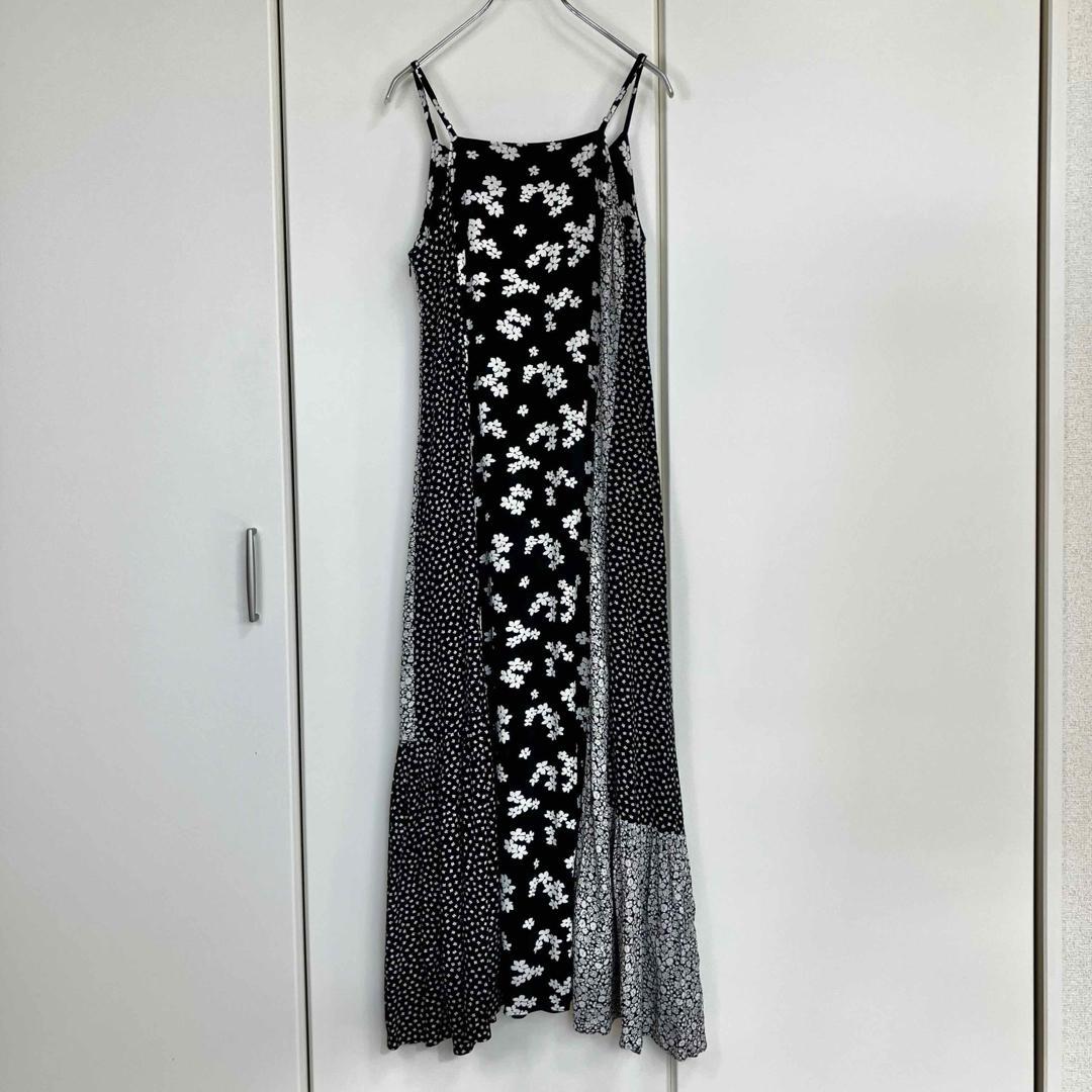 23SS シンゾーン PATCHED OP ブラック サイズ36 花柄ワンピース