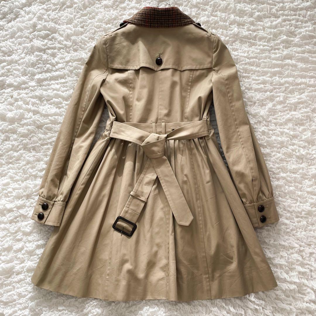 バーバリーブルーレーベル　ライナー付ダブルトレンチコート 2way 千鳥格子