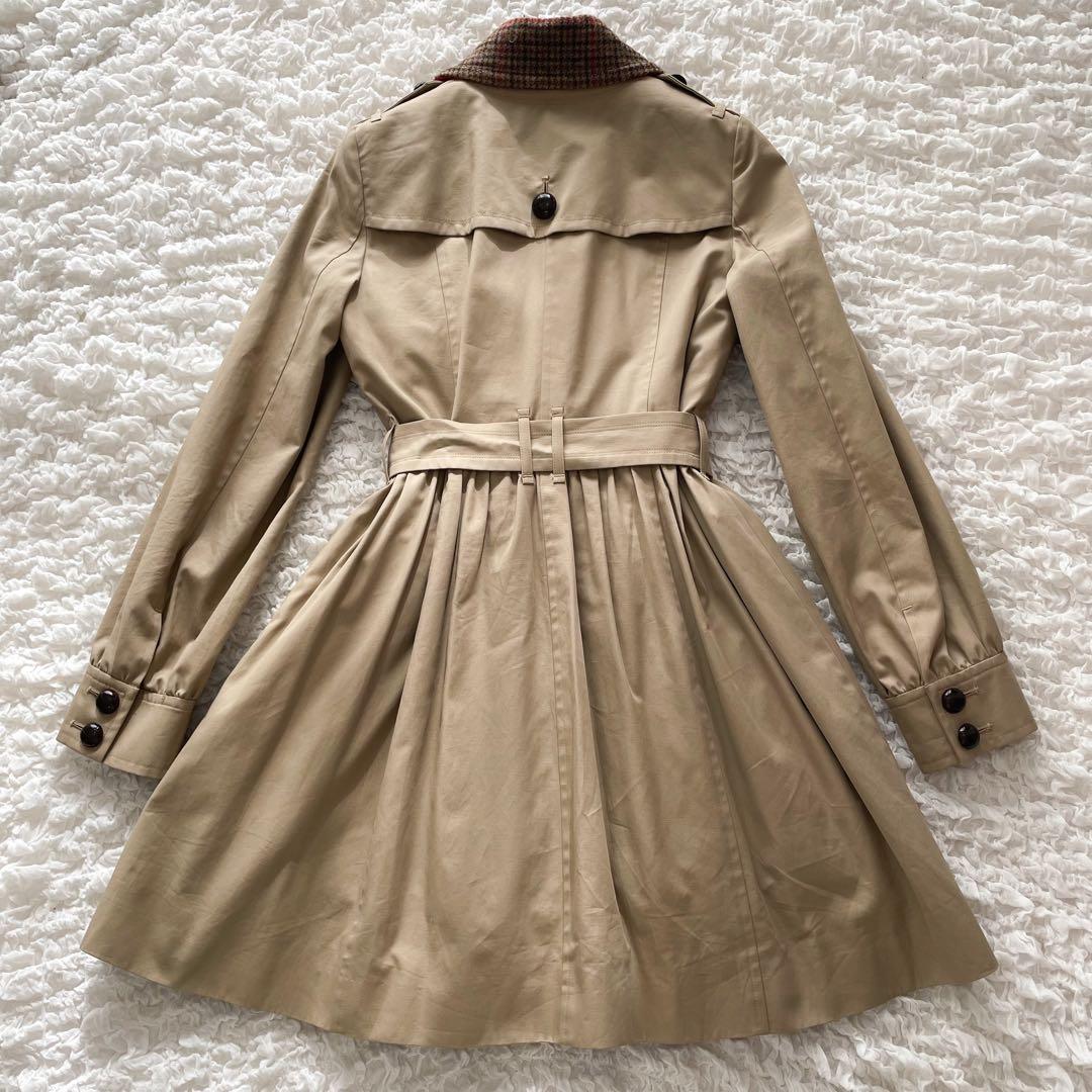 バーバリーブルーレーベル　ライナー付ダブルトレンチコート 2way 千鳥格子