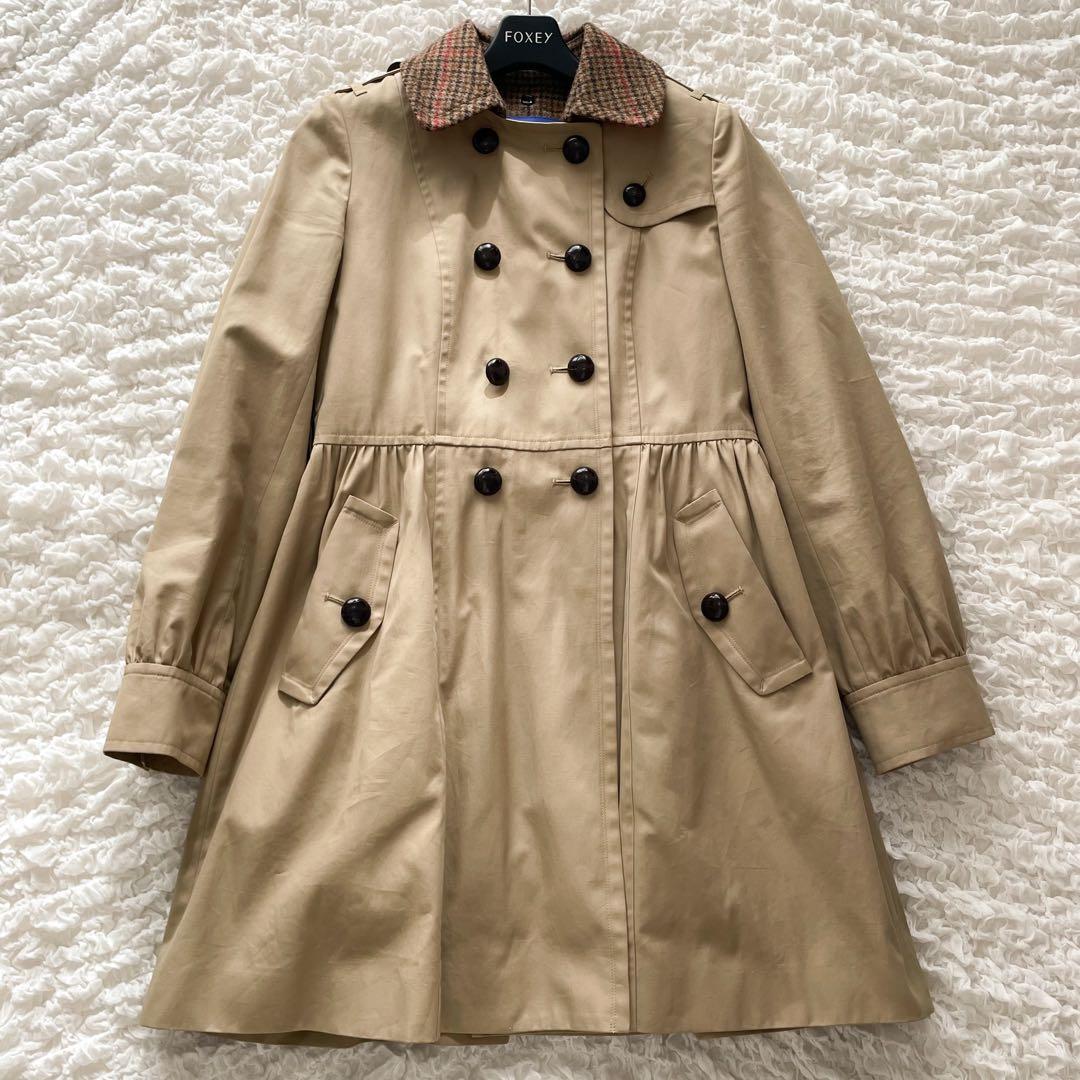 バーバリーブルーレーベル　ライナー付ダブルトレンチコート 2way 千鳥格子