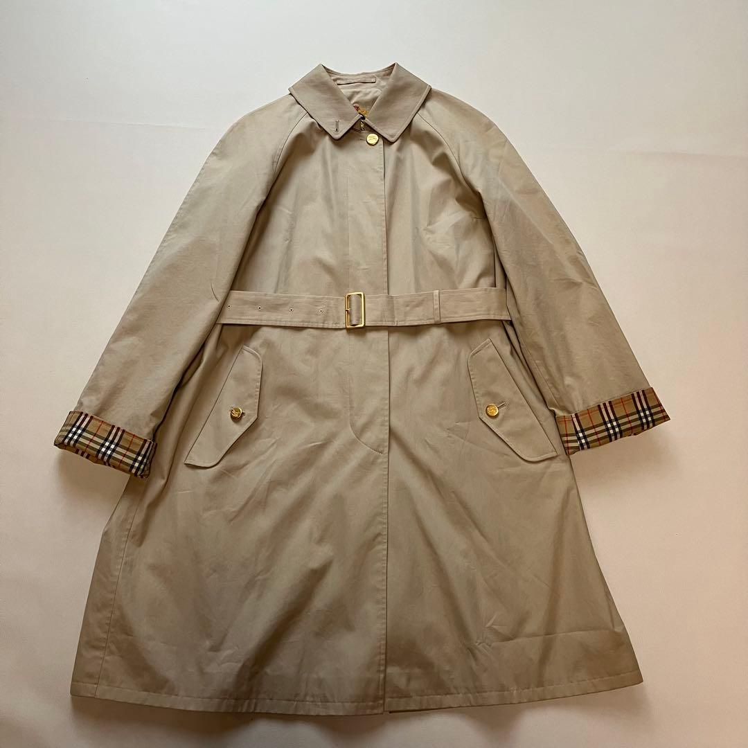 Burberrys 金ボタン ステンカラーコート ベルト ノバチェック 11AR