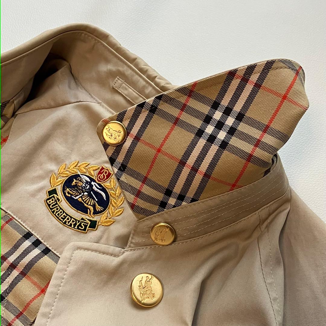 Burberrys 金ボタン ステンカラーコート ベルト ノバチェック 11AR