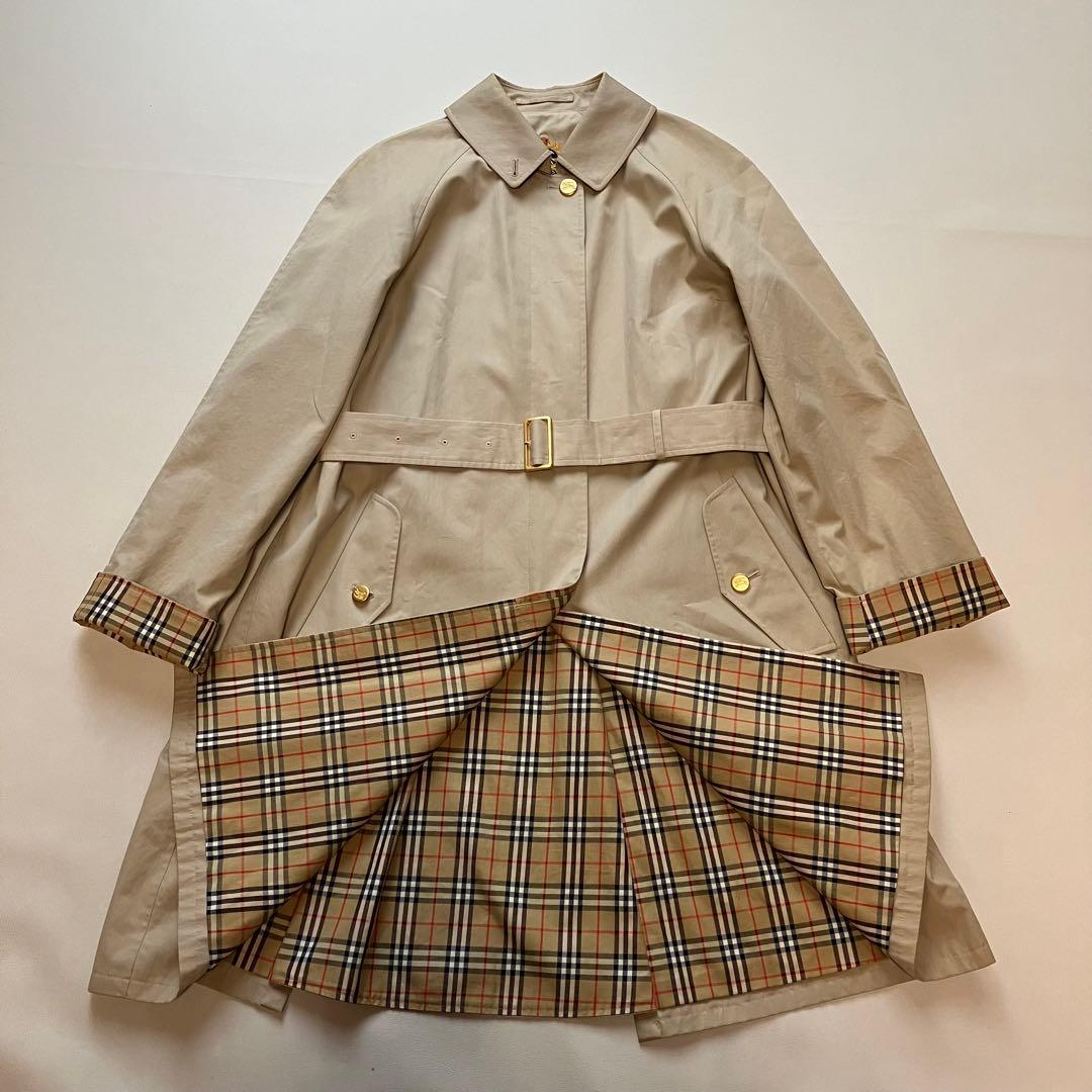 Burberrys 金ボタン ステンカラーコート ベルト ノバチェック 11AR
