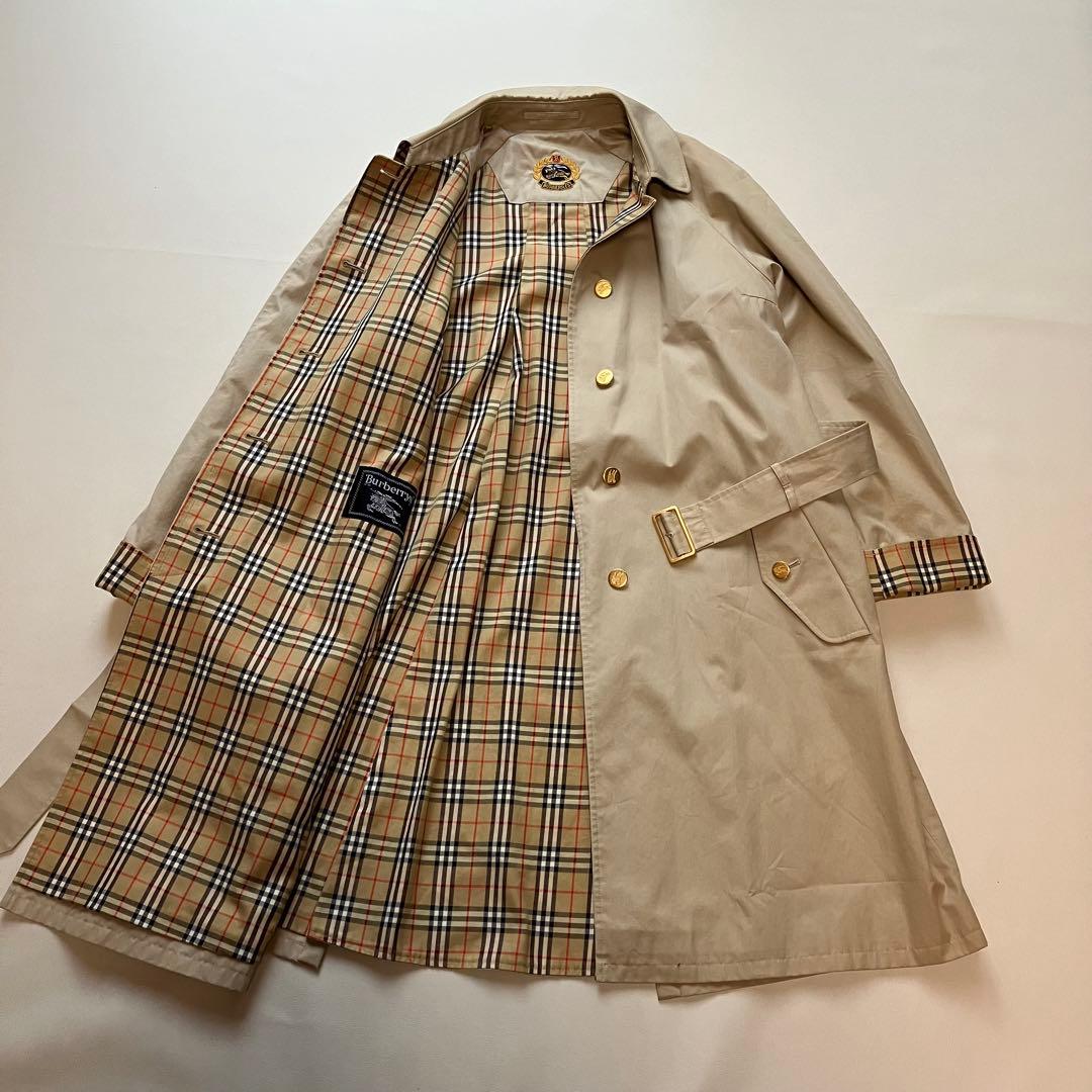 Burberrys 金ボタン ステンカラーコート ベルト ノバチェック 11AR