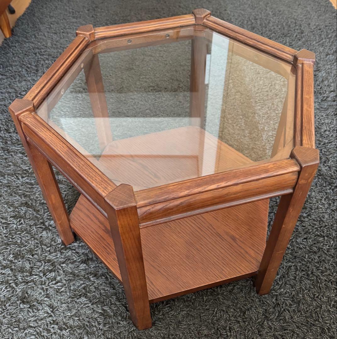 サイドテーブル・ナイトテーブル・ローテーブル BROOKS HEXAGON TABLE / GLASS