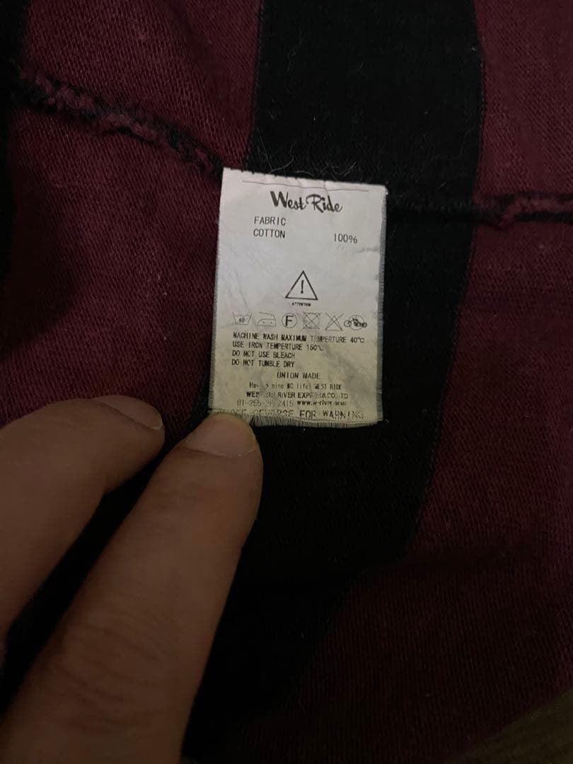 サイズ40 WESTRIDE 極厚ボーダー ロングTシャツ ヘビーウエイト