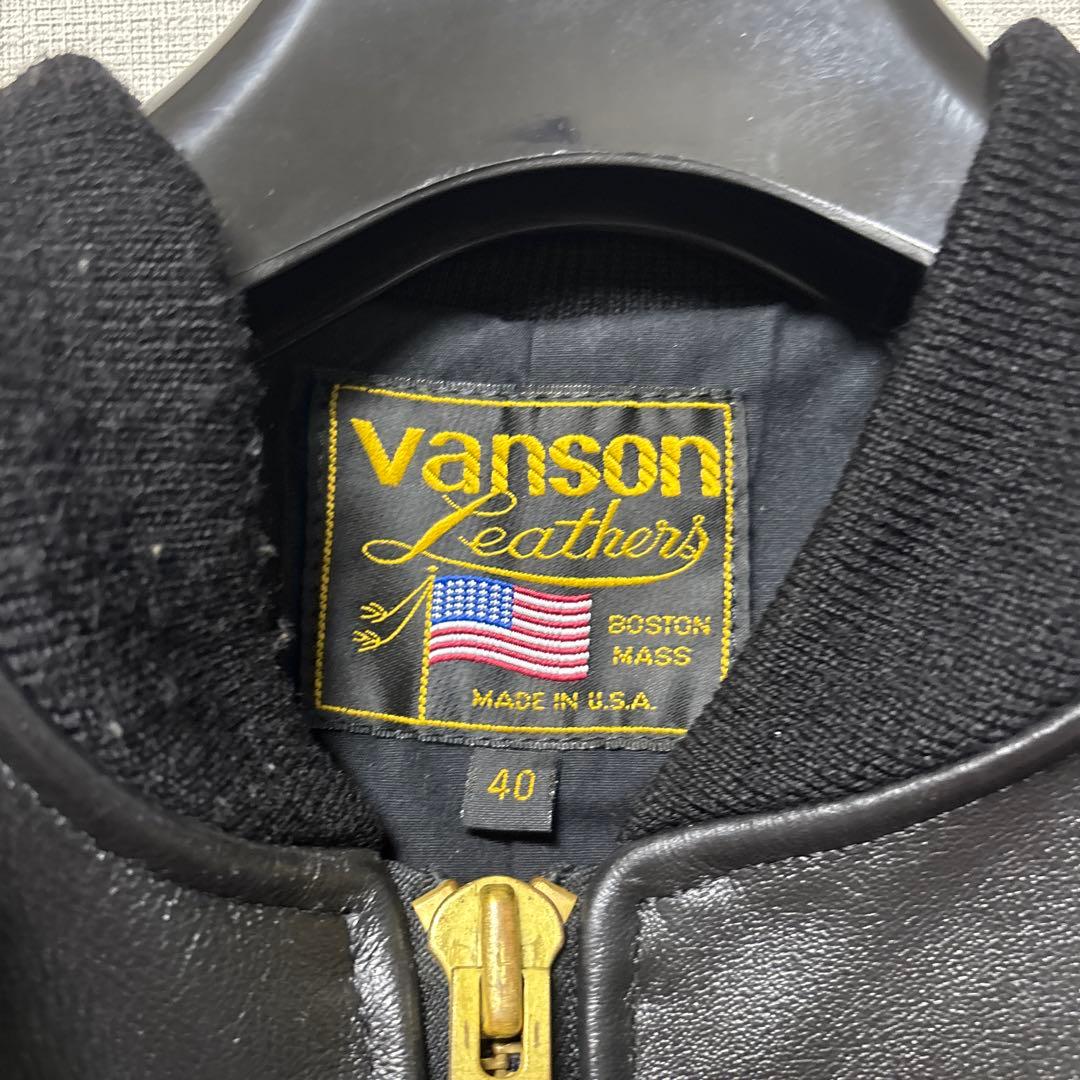 Vanson Leathers ブラックレザージャケット 40