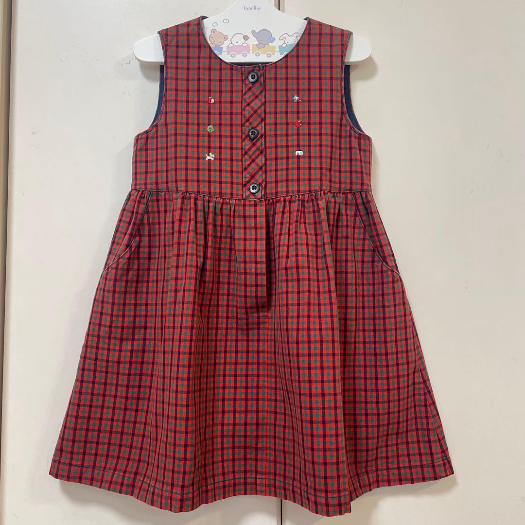 ファミリア　ワンピース／ジャンパースカート　110❤️ミキハウス　バーバリー