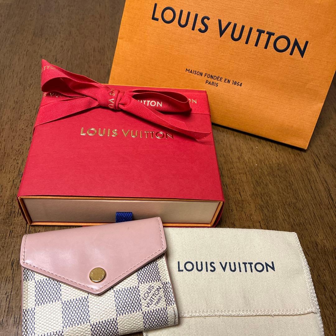 LOUIS VUITTON 三つ折り財布 ピンク チェック柄