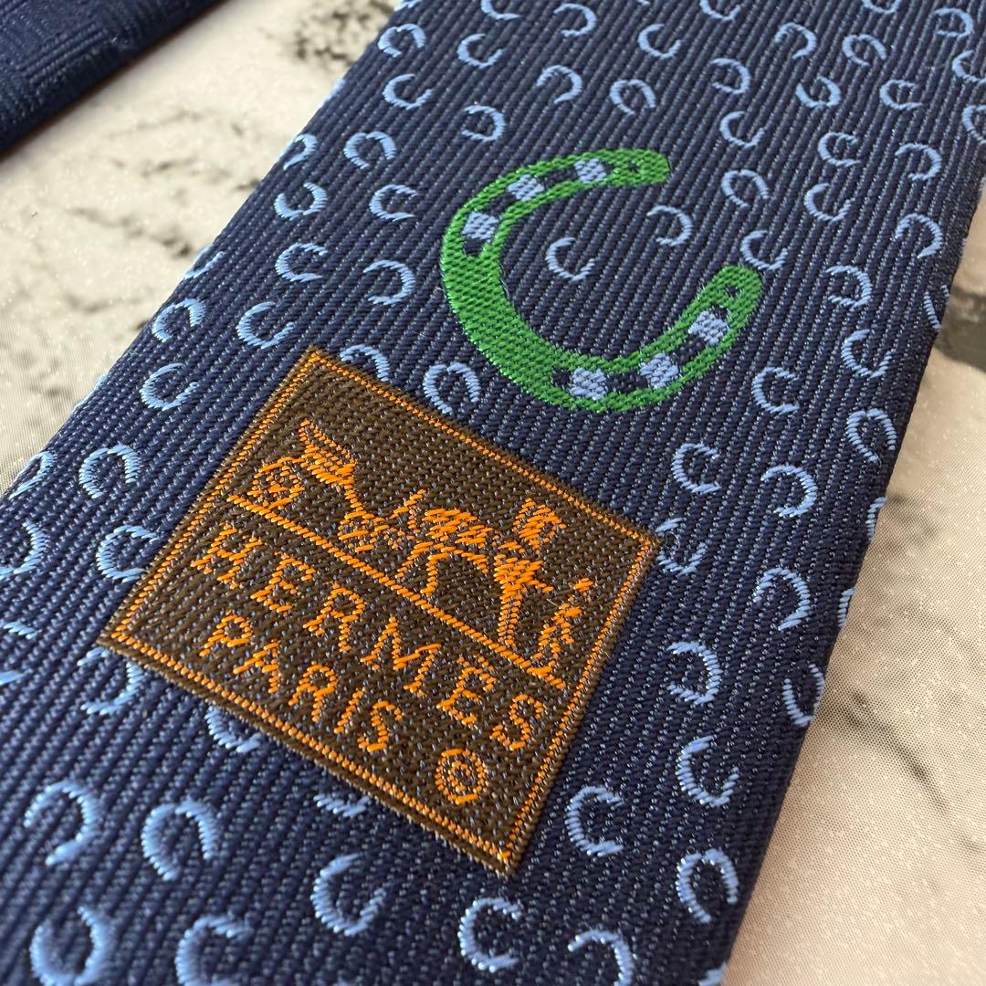 箱タグ付き✨HERMES ネクタイ フェール ア シュヴァル 現行タグ 7cm