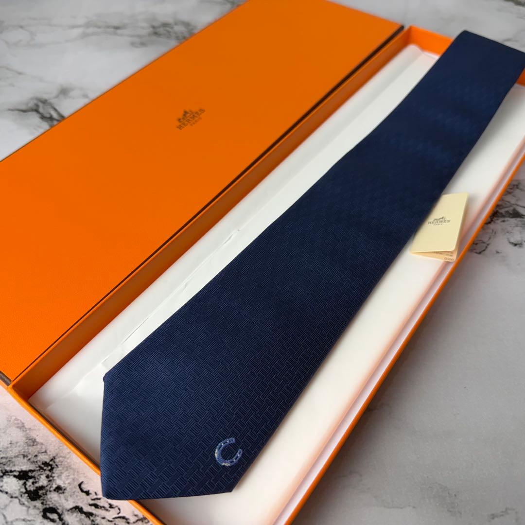 箱タグ付き✨HERMES ネクタイ フェール ア シュヴァル 現行タグ 7cm