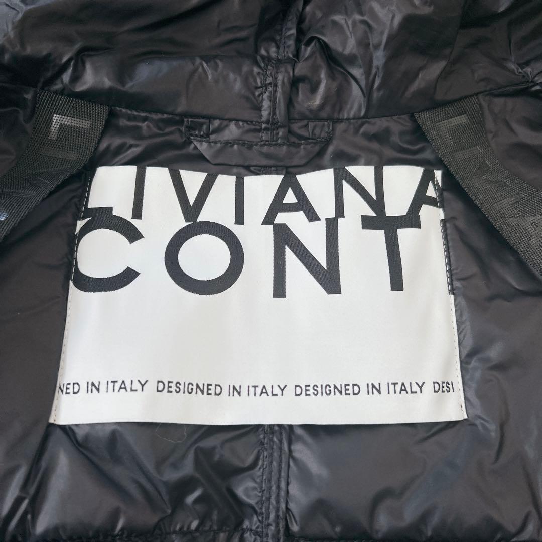 LIVIANACONTI　40　フーデットベスト　ダウンベスト　ブラック