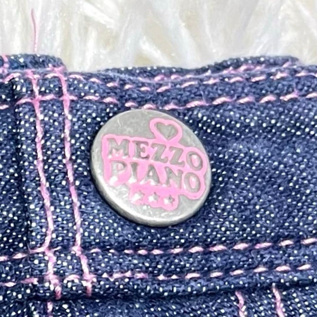 希少レア✨メゾピアノ　ミミポポ　デニムプリーツスカート平成レトロy2kワッペン
