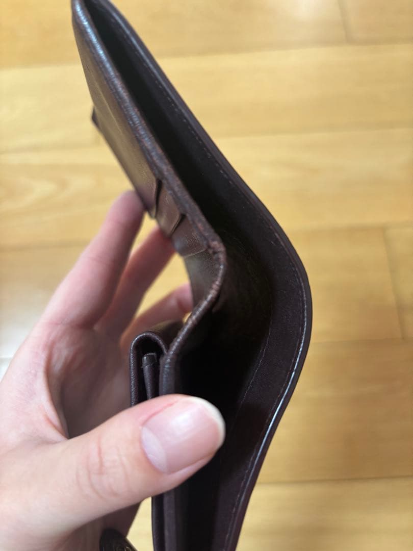 箱付きBottega Veneta 二つ折り財布 ダークブラウン