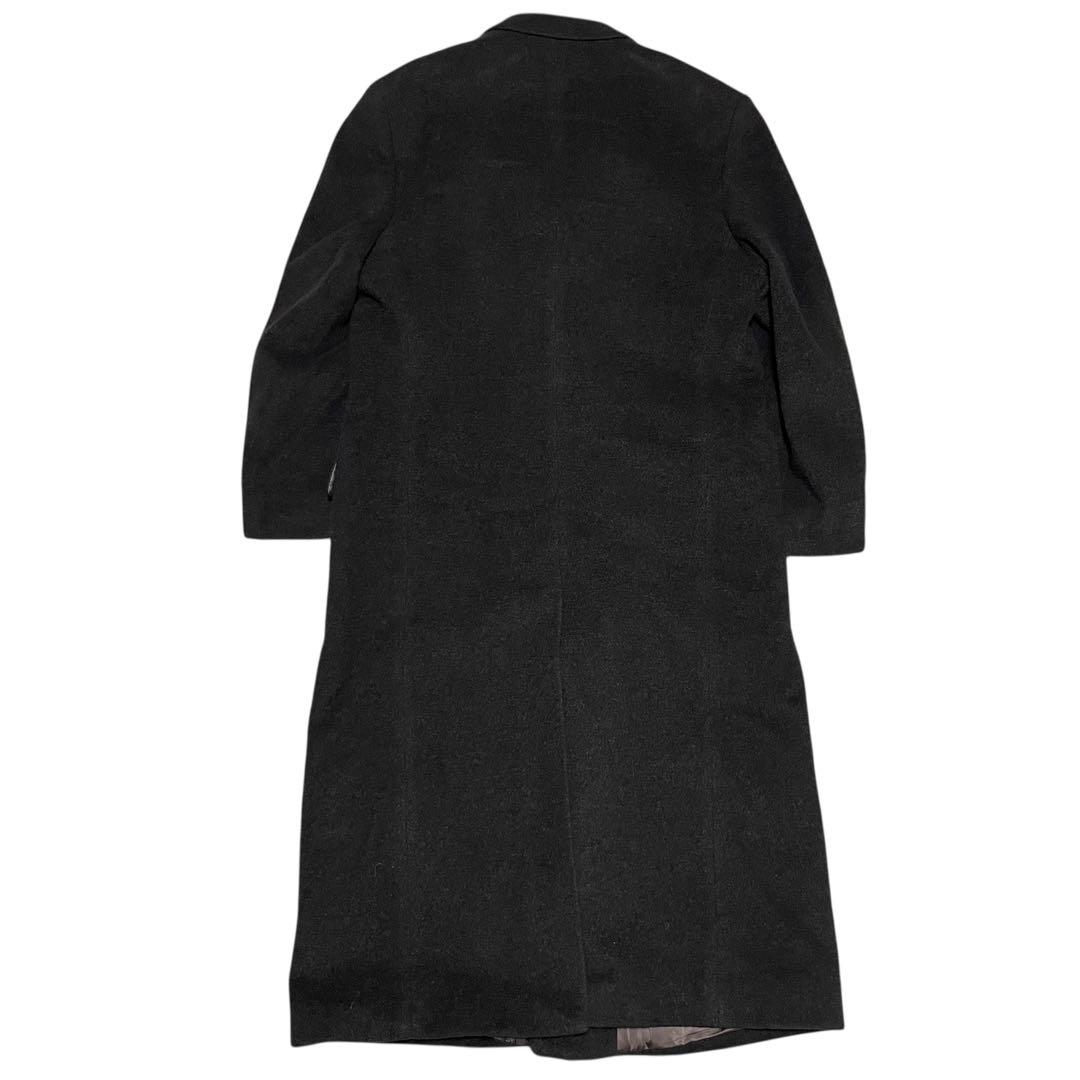 【カシミヤ100%×イングランド製】マキシ丈ダブルチェスターコート チャコールL