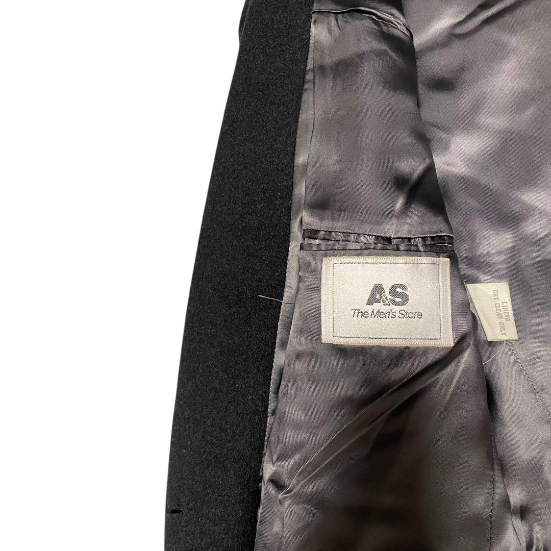 【カシミヤ100%×イングランド製】マキシ丈ダブルチェスターコート チャコールL