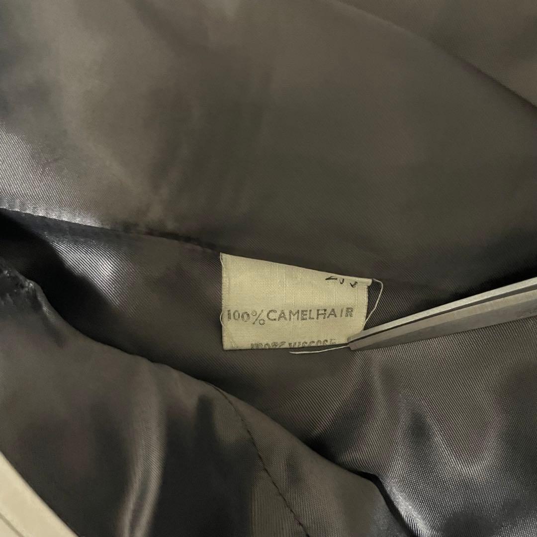 【カシミヤ100%×イングランド製】マキシ丈ダブルチェスターコート チャコールL