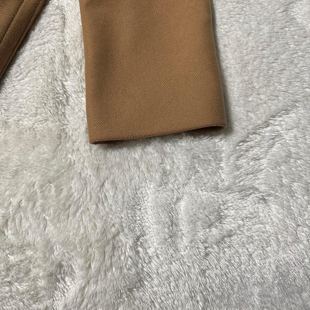 TOMORROW LAND キャメル色 フード付きピーコート カシミヤ混