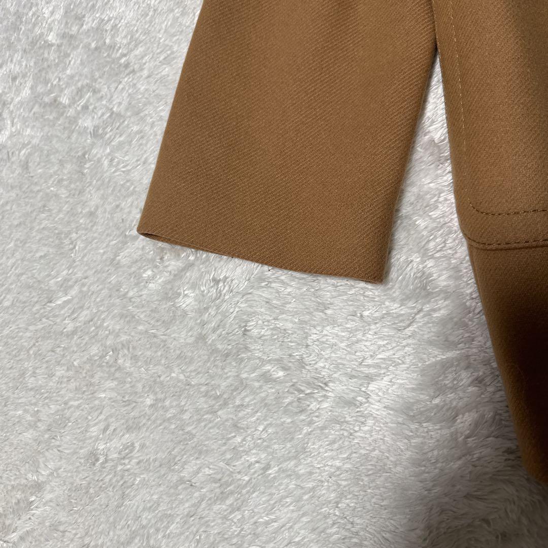 TOMORROW LAND キャメル色 フード付きピーコート カシミヤ混