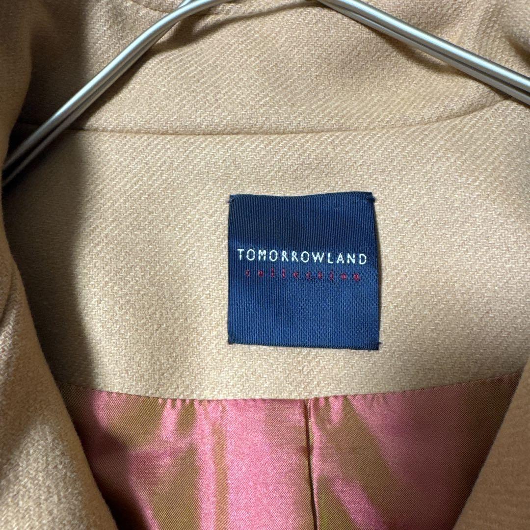 TOMORROW LAND キャメル色 フード付きピーコート カシミヤ混