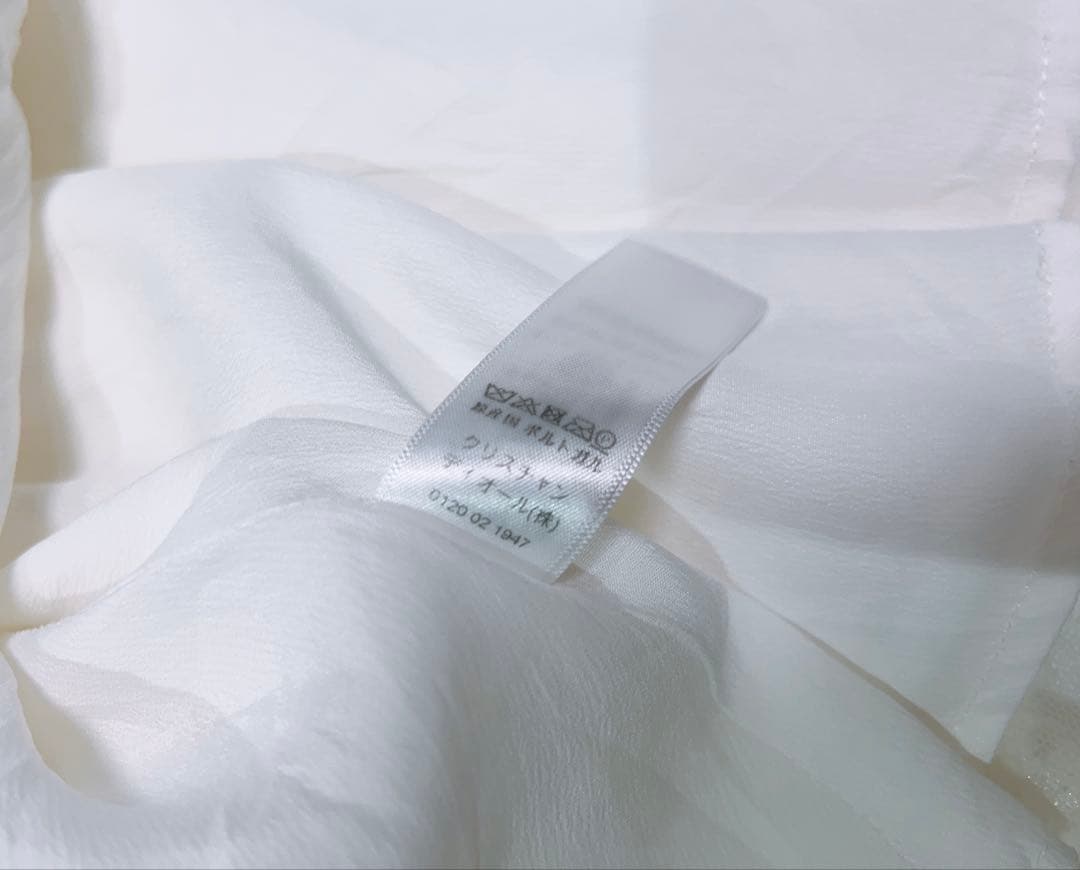 超美品　baby Dior ホワイト ノースリーブ フレアドレス　カナージュ