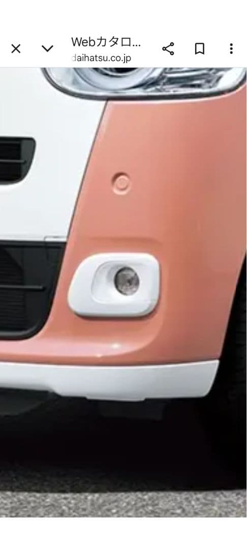 ダイハツ　ムーヴキャンバス　純正オプション　フォグランプガーニッシュ　ホワイト