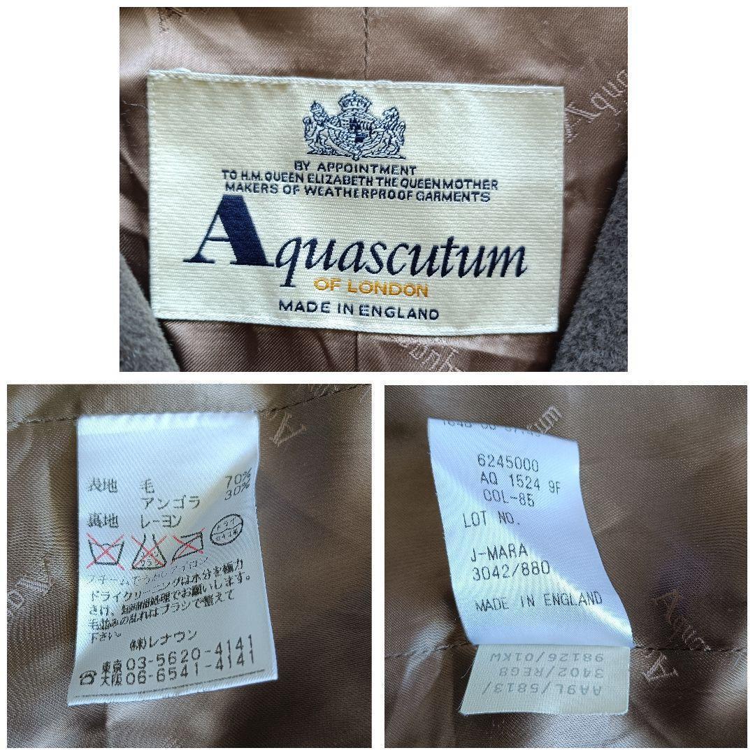 極美品♪イングランド製 アクアスキュータム アンゴラ混テーラードコート