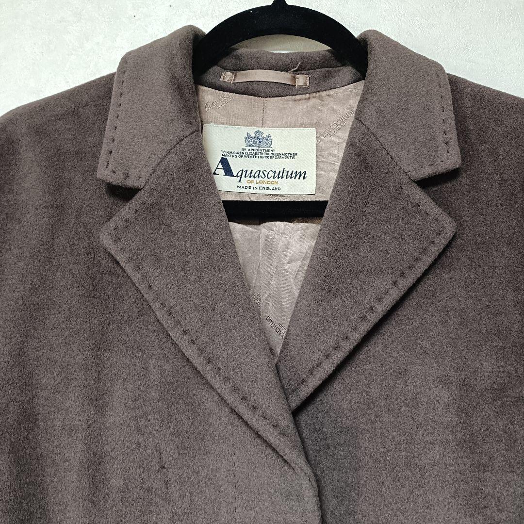 極美品♪イングランド製 アクアスキュータム アンゴラ混テーラードコート