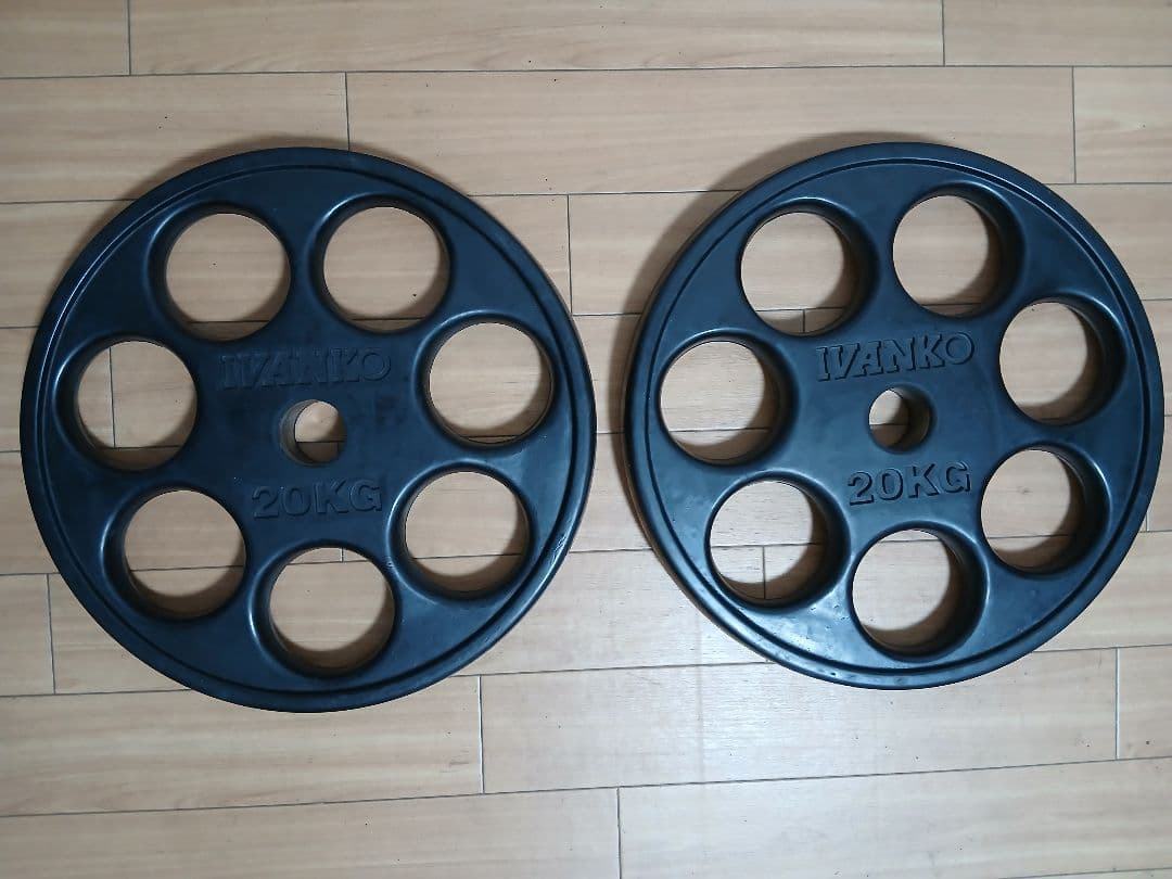 ②IVANKOイヴァンコ ラバープレート20kg x1枚穴径50mm(同時購入)