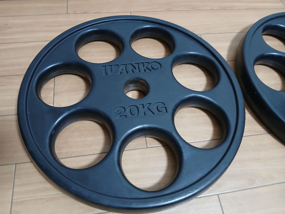 ②IVANKOイヴァンコ ラバープレート20kg x1枚穴径50mm(同時購入)
