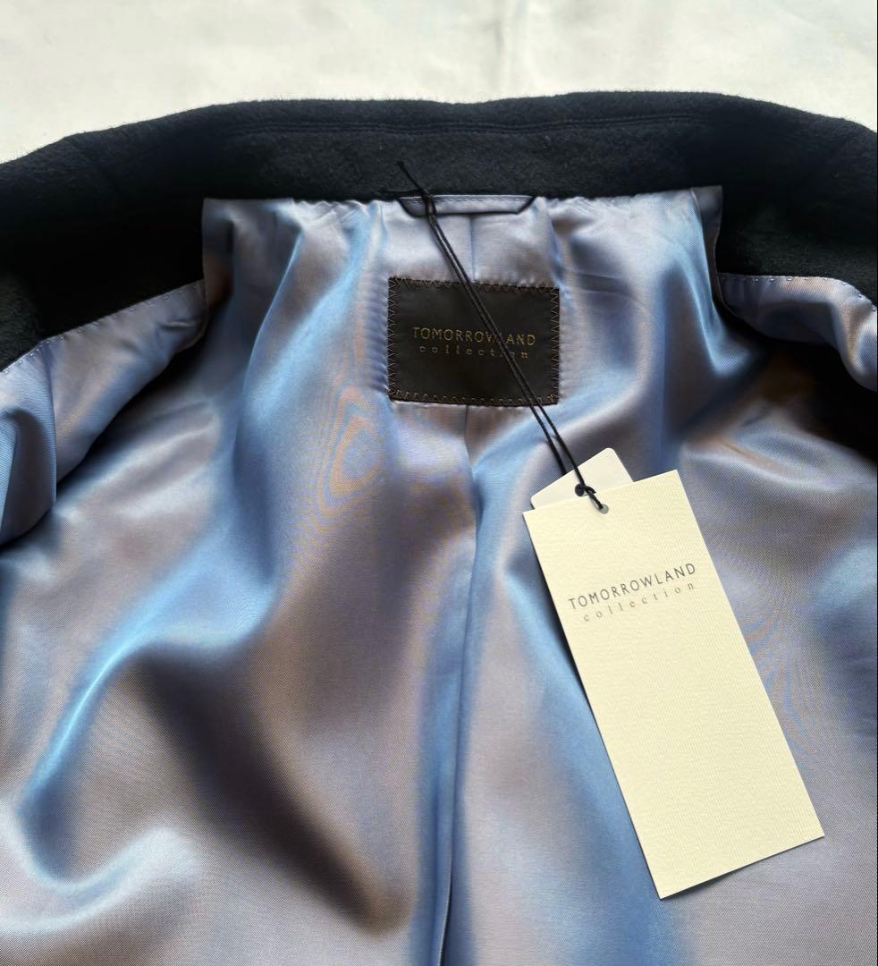 TOMORROWLAND カシミヤ混 ウールチェスターコート 黒 38 9号 M