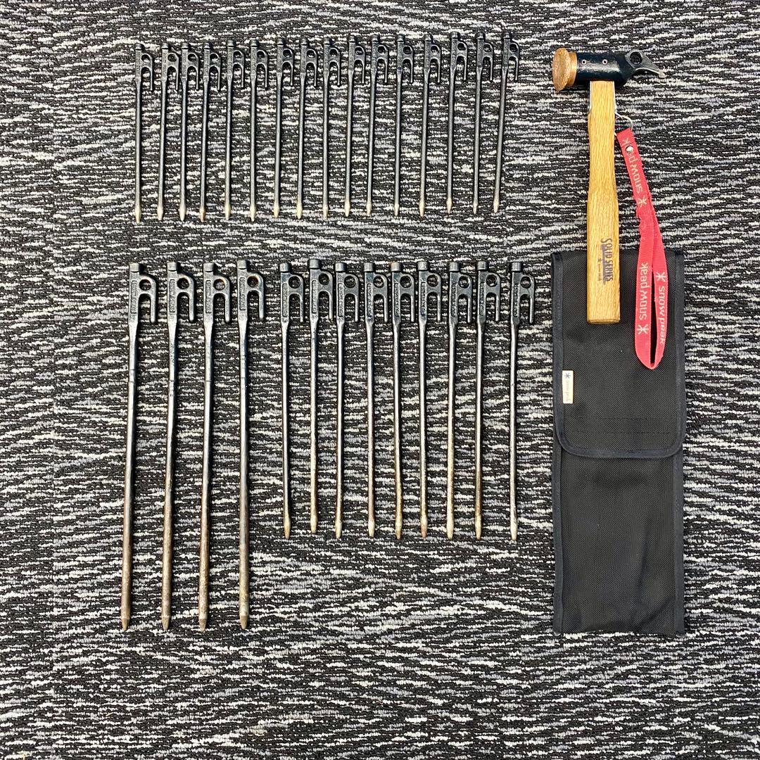 スノーピーク ペグハンマー Pro.C ＆ ソリッドステーク全29本 大量セット