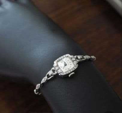 琳⭐️様　Hamilton K14WG ダイヤモンド アンティーク 手巻き時計