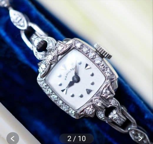 琳⭐️様　Hamilton K14WG ダイヤモンド アンティーク 手巻き時計